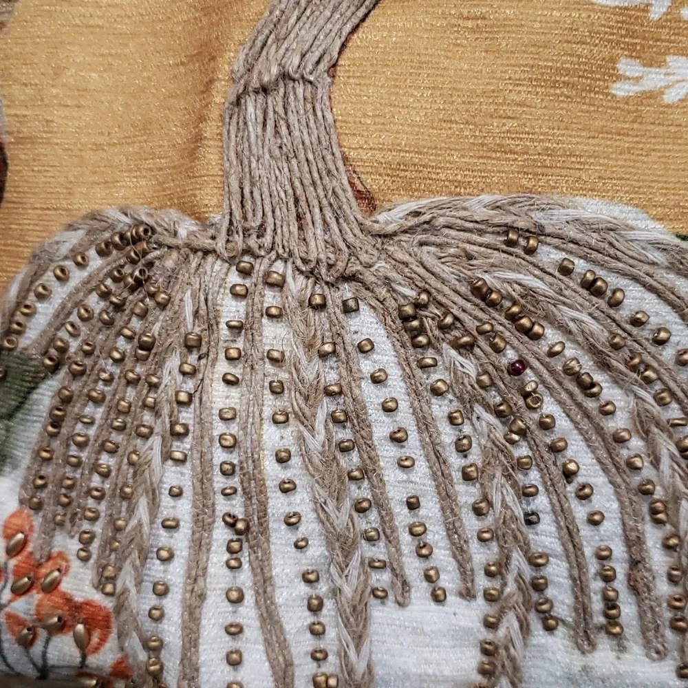 Nicole Miller Home NWT Golden Crushed Velveteen Autumn Table Runner